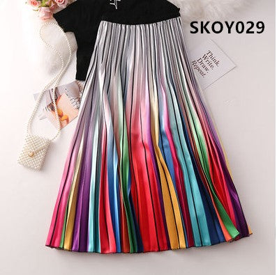 Multi Color Pleated Skirt